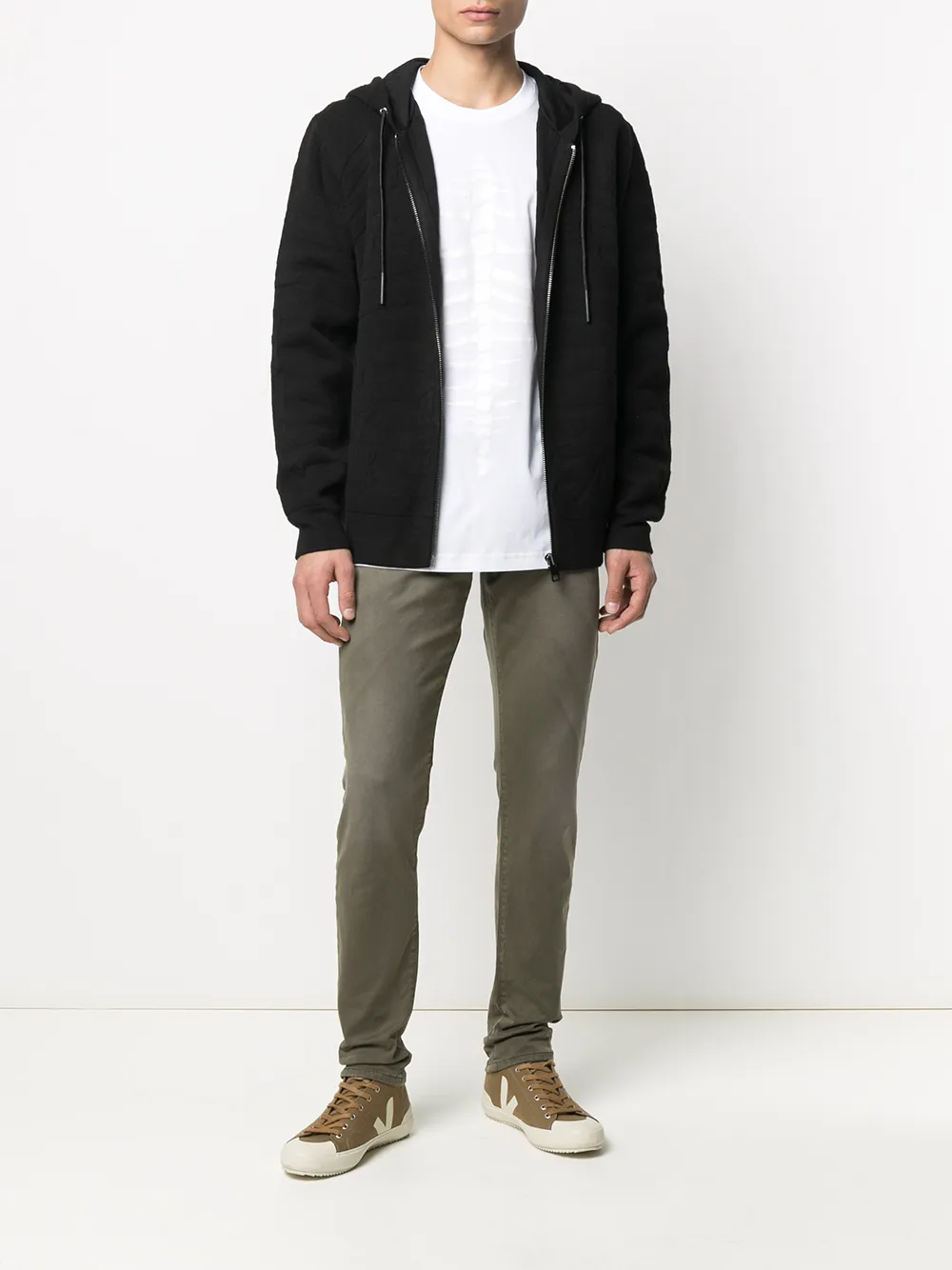 Diesel Hoodie met jacquard - Zwart