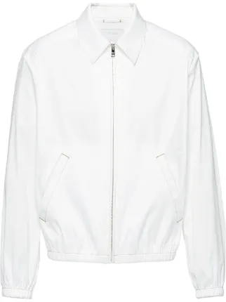 white cotton bomber jacket