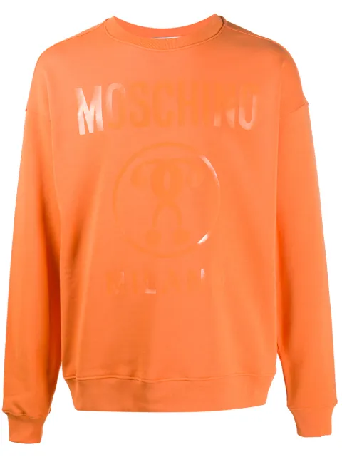 Shop orange Moschino logo-print sweatshirt with Express Delivery - Farfetch