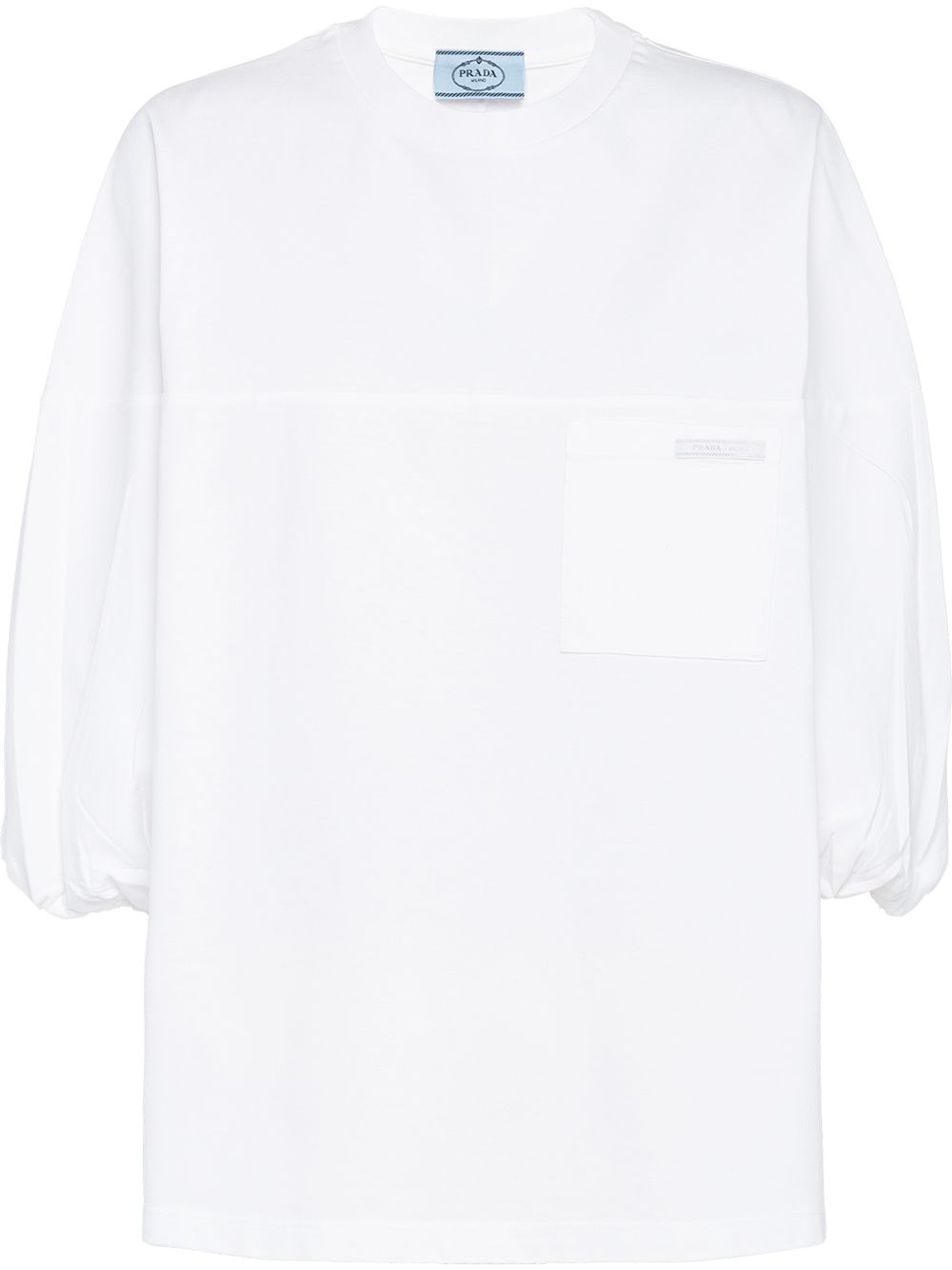 gathered-sleeve jersey T-shirt