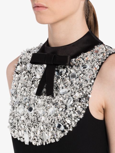 Prada Embellished bow-detail A-line Dress - Farfetch