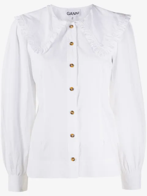 GANNI ruffled-collar shirt