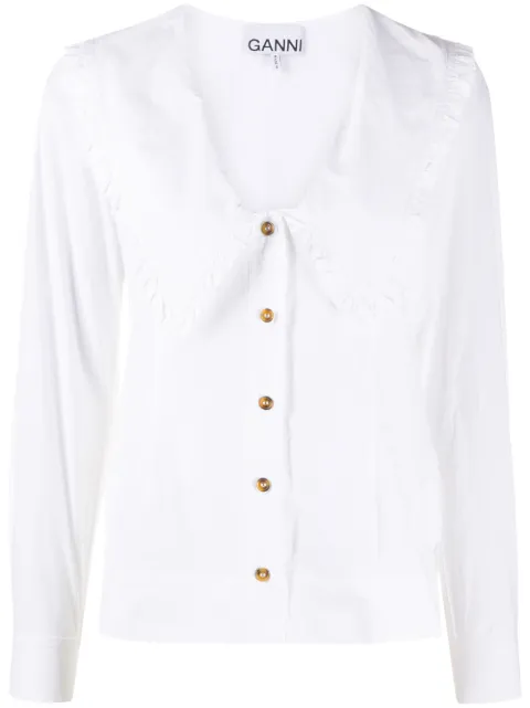 ganni white collar shirt