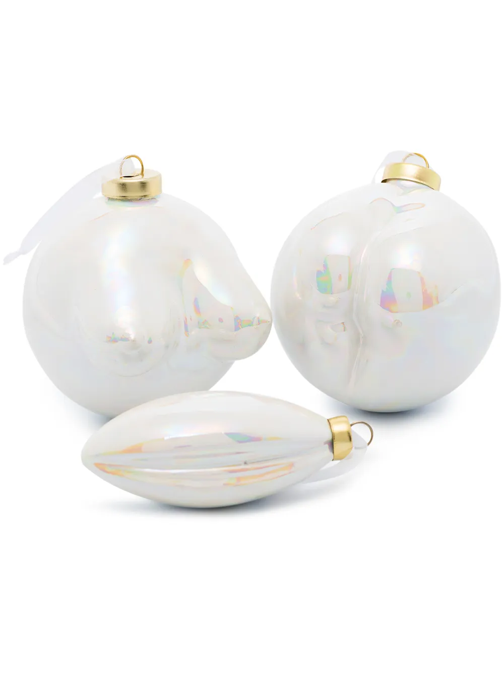 

Anissa Kermiche conjunto de tres bolas de navidad Pornament - Blanco