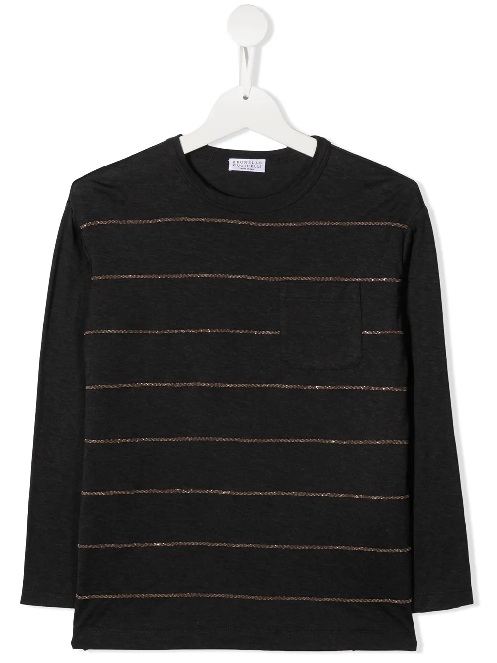 Brunello Cucinelli Kids топ с длинными рукавами и пайетками
