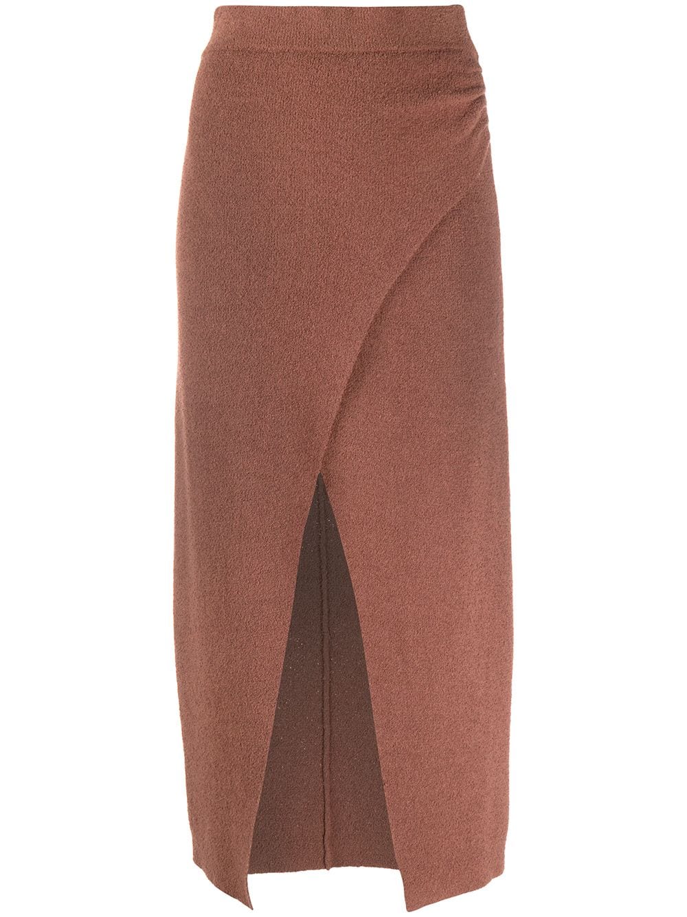 Nanushka Ainsley Terry-knit Wrap Skirt In Brown