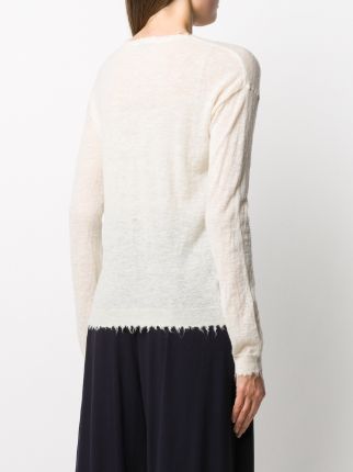 frayed V-neck jumper展示图