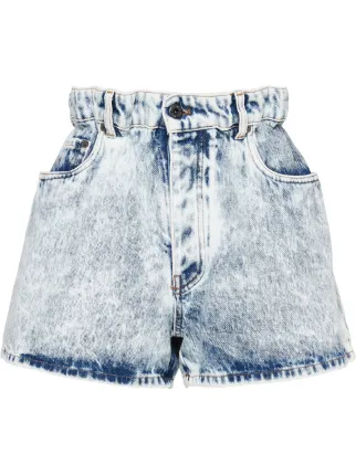 Miu Miu acidwash-effect denim shorts 