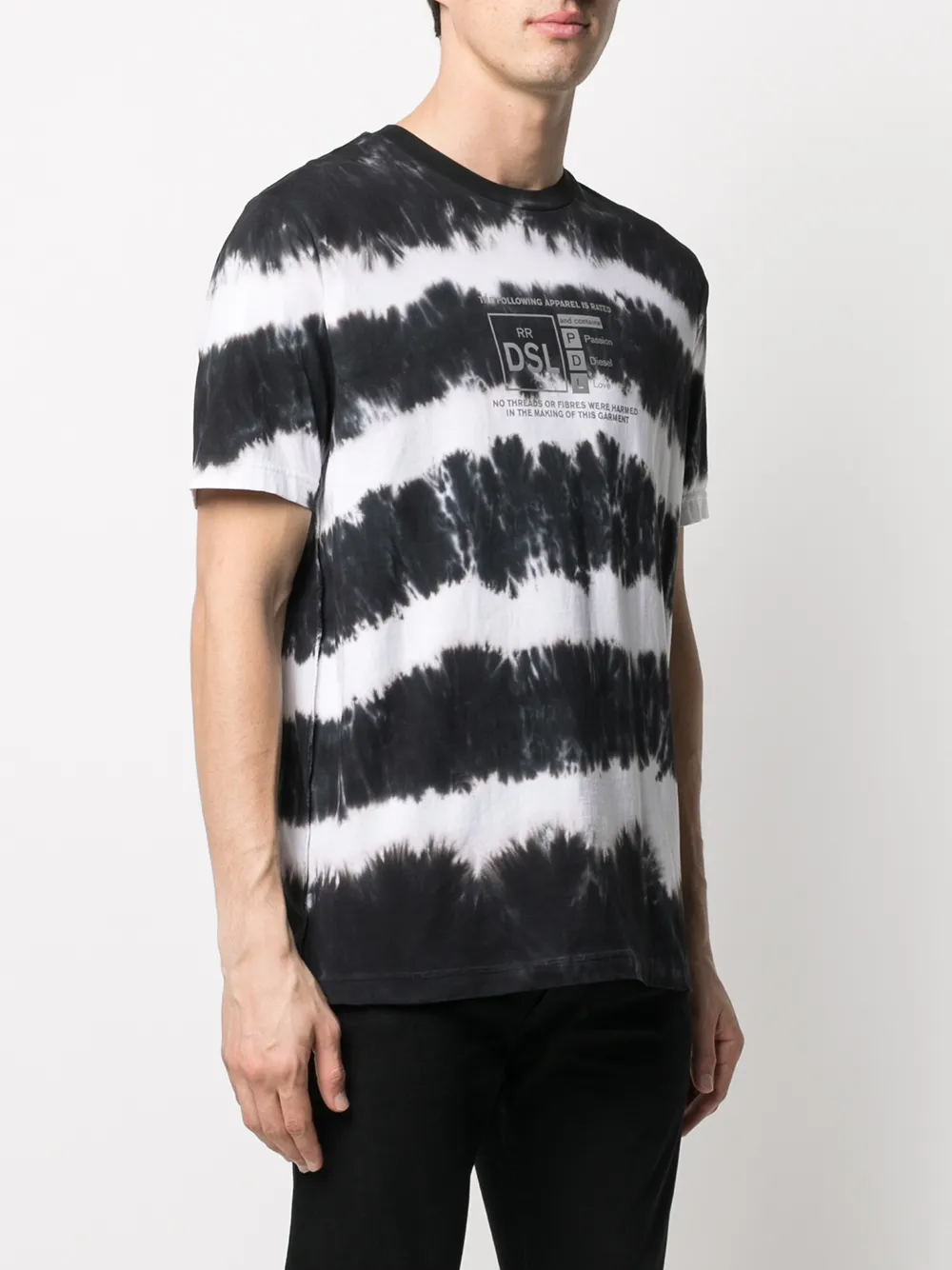 фото Diesel футболка со светоотражающим логотипом и принтом тай-дай