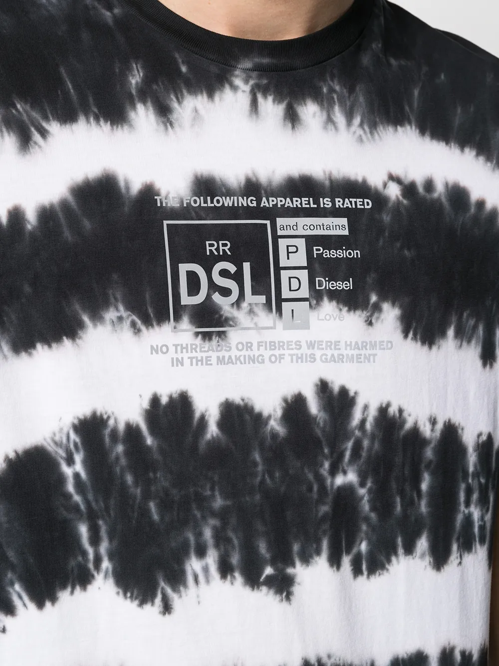 фото Diesel футболка со светоотражающим логотипом и принтом тай-дай