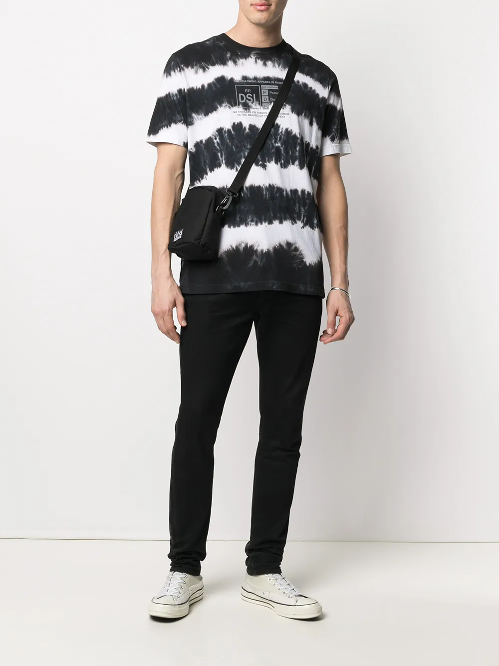 фото Diesel футболка со светоотражающим логотипом и принтом тай-дай