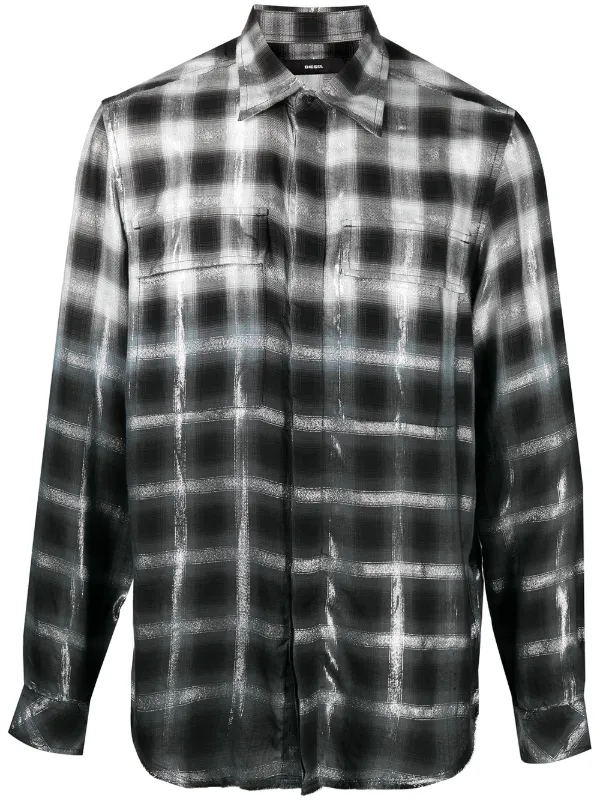 white black check dress