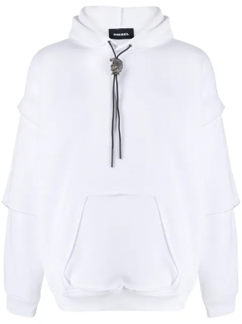 Diesel layered drawstring hoodie