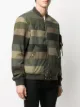 Diesel stripe-pattern patchwork bomber jacket