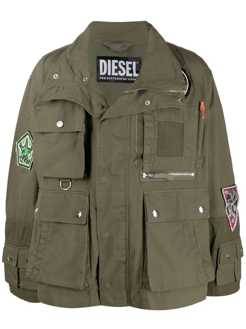 Diesel Multi-patch Military Jacket In Green | ModeSens