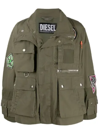 Diesel multi patch Military Jacket Farfetch