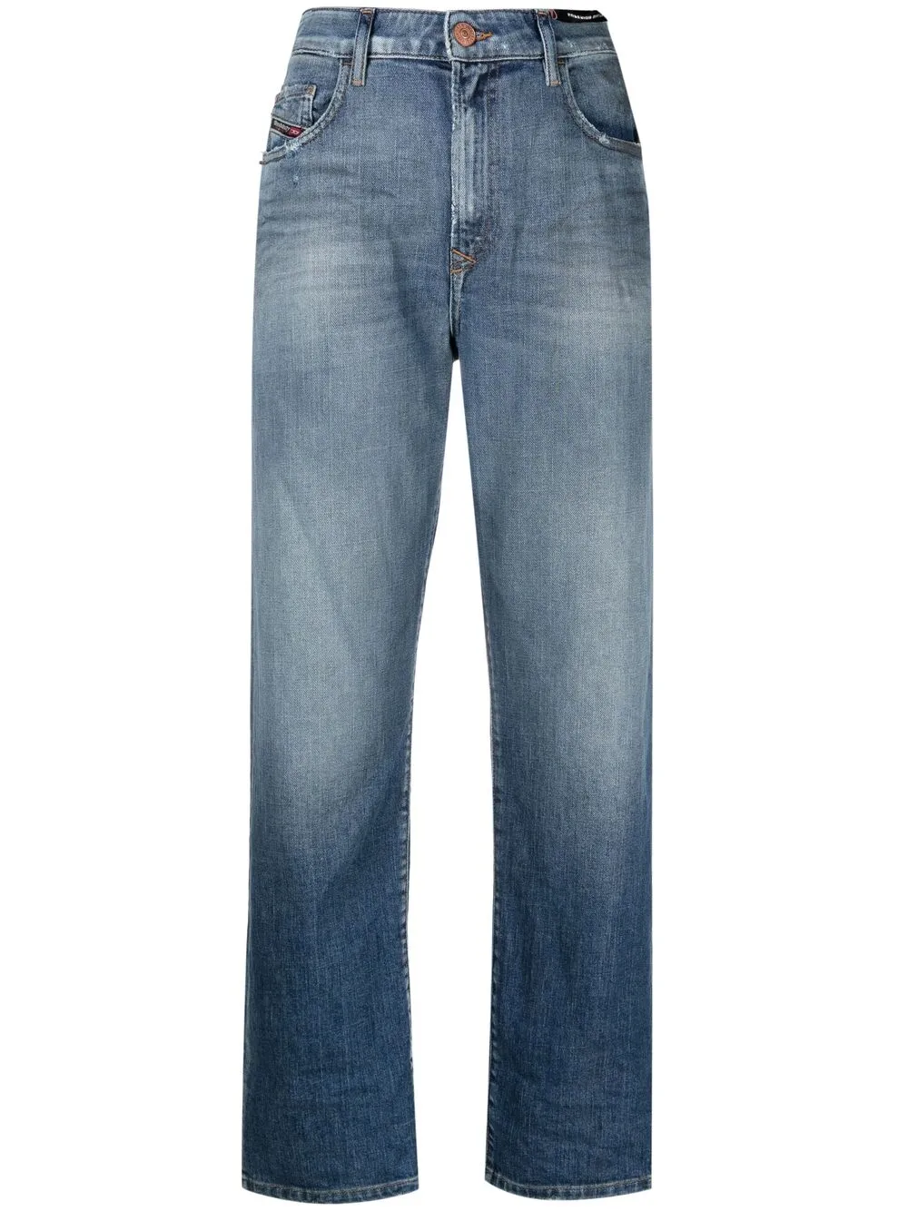 Diesel D-reggy Cropped Jeans In Blue