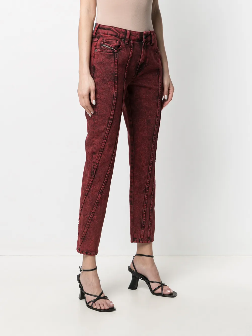 Diesel Slim-fit jeans Rood