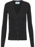 Prada V-neck cashmere-silk cardigan - Black