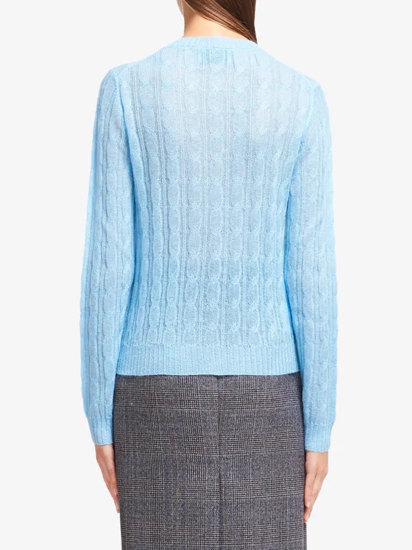 Prada cable-knit Cardigan | Blue | FARFETCH