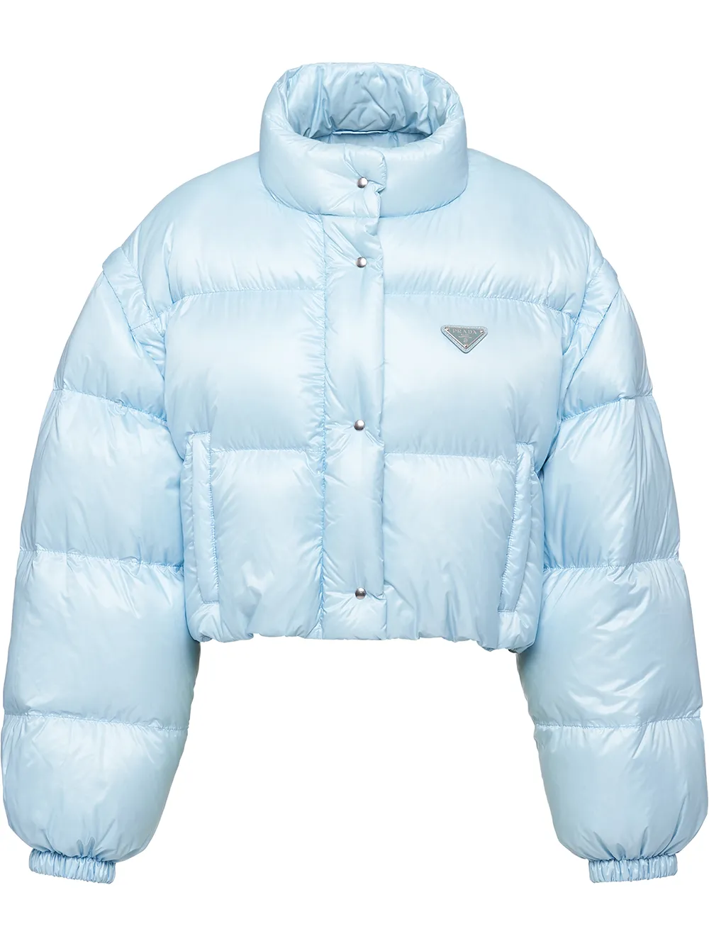 prada light polyester cropped puffer jacket