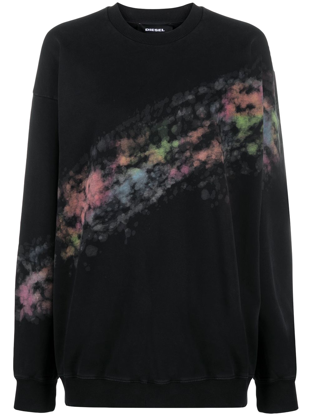 Diesel Splashed Bleached Tie Dye Sweatshirt In Black Modesens