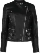 Image 1 of Diesel quilted-sleeves leather biker jacket
