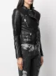 Diesel quilted-sleeves leather biker jacket