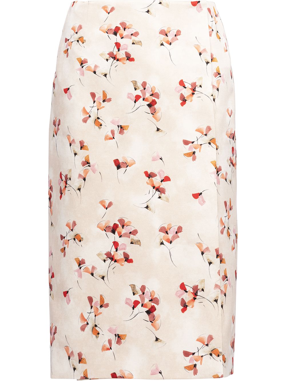 Prada floral-print knee-length skirt - Nude