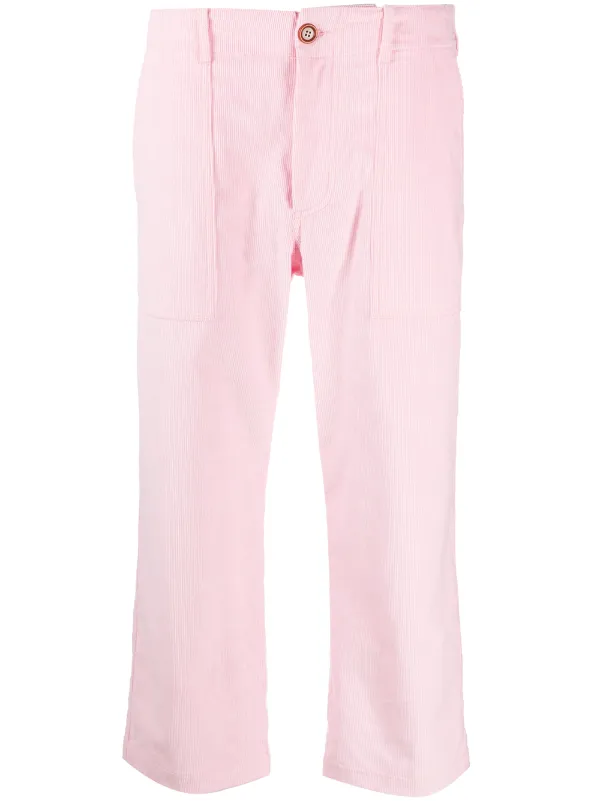 pink cropped jeans