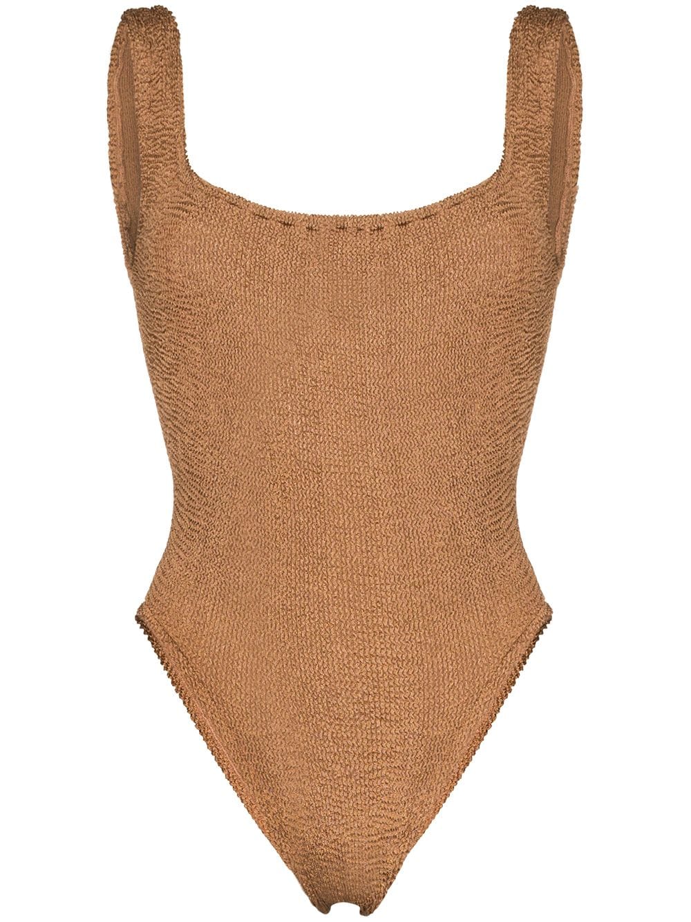 Hunza G square-neck crinkle-effect swimsuit