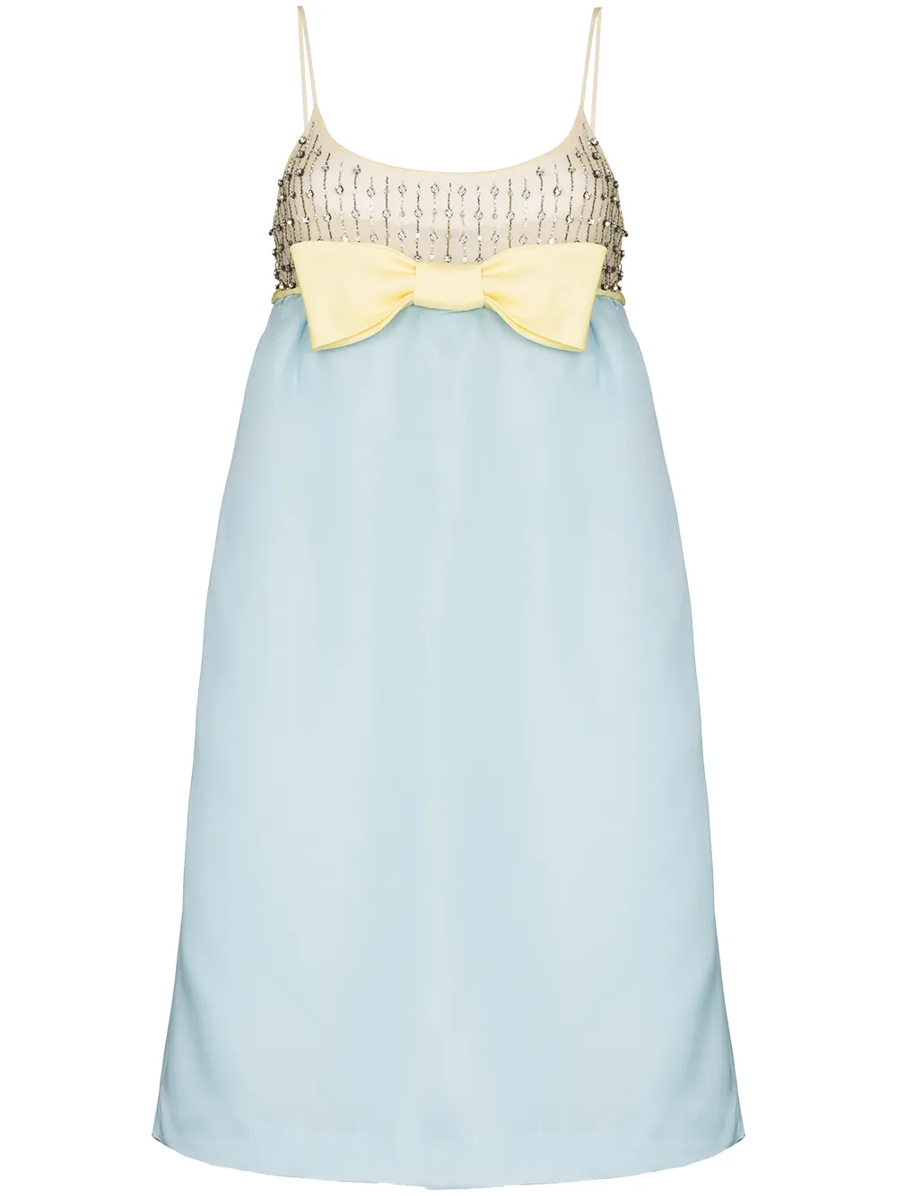 Image 1 of Miu Miu crystal-embellished bow-detail dress