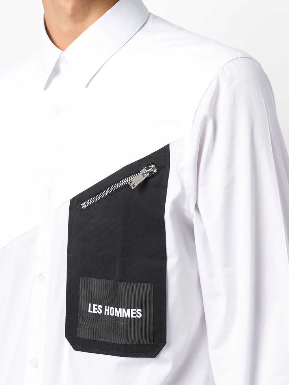 рубашка на пуговицах с нашивкой-логотипом Les Hommes 159570425254