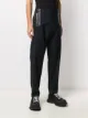 Les Hommes leather detailed drop crotch trousers