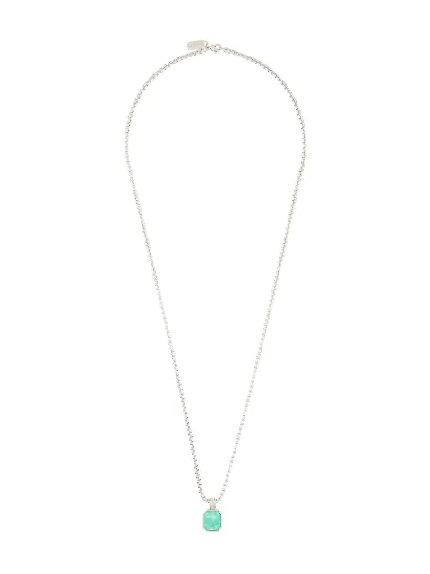 Nialaya Jewelry قلادة سلسلة بدلاية فيروز مربعة