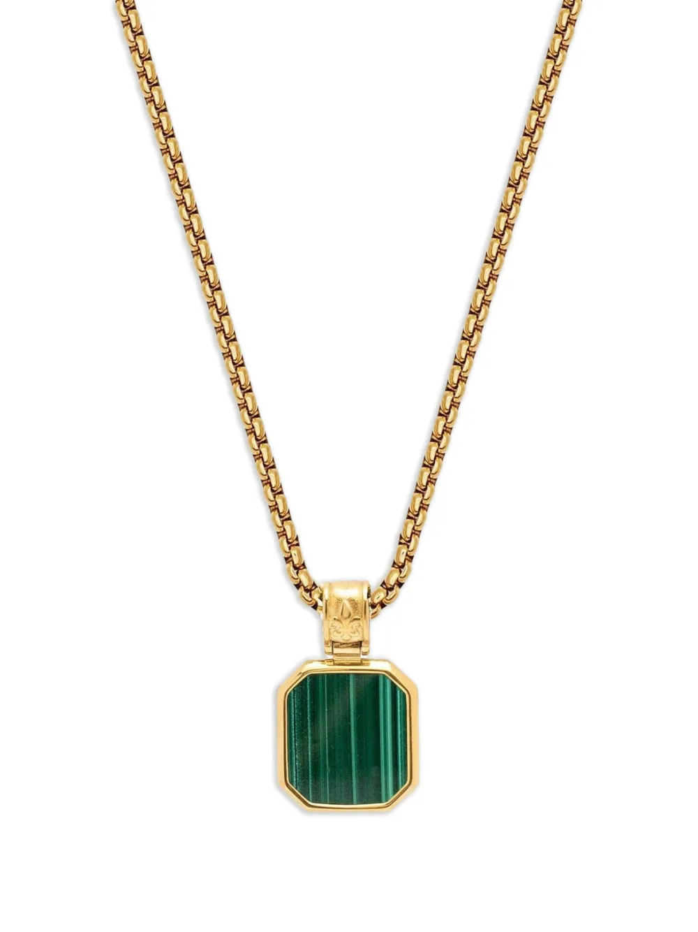 square malachite pendant necklace