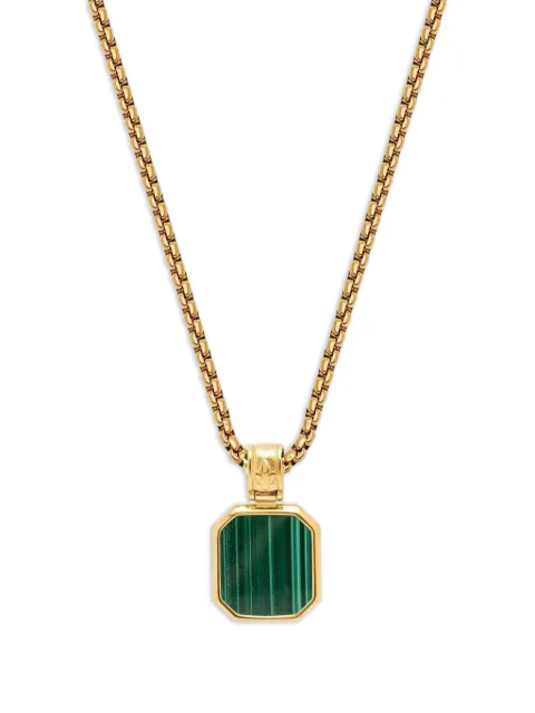Nialaya Jewelry square malachite pendant necklace
