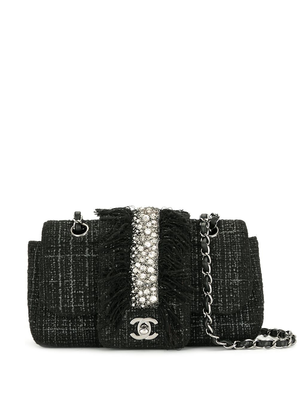 фото Chanel pre-owned сумка на плечо 2006-го года с бахромой из страз