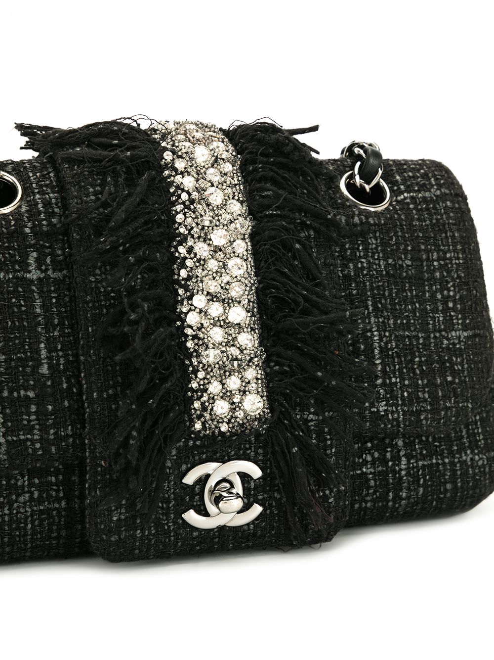 Affordable HOT SALE CHANEL 2006 rhinestone fringe shoulder bag Women