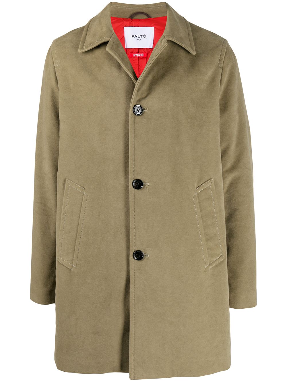 Shop Paltò Long-sleeve Lightweight Coat In Green