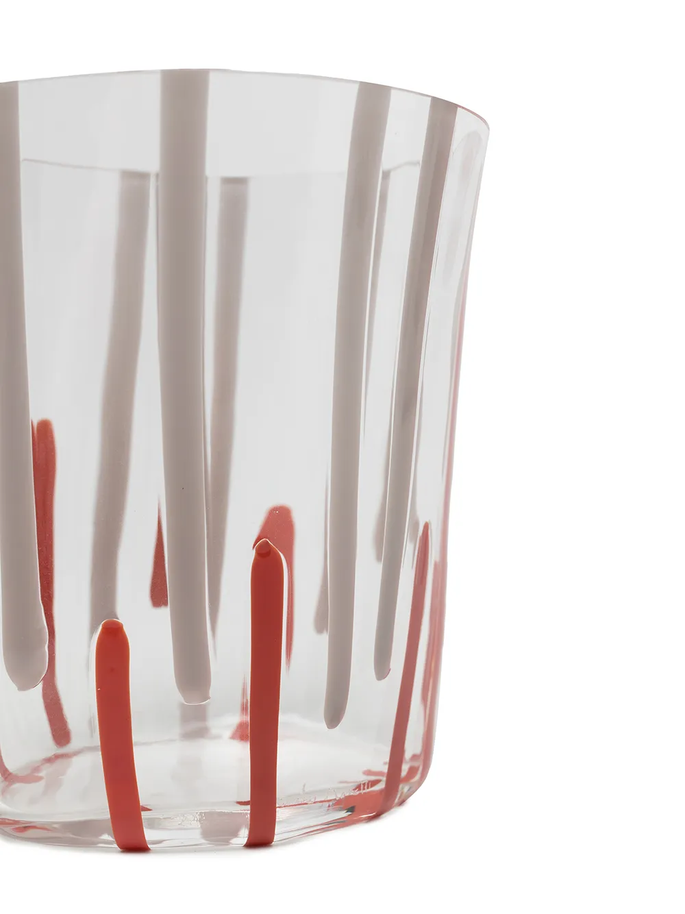  Carlo Moretti Abstract Stripe Print Glass - White 