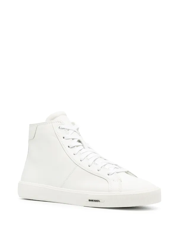 diesel white leather sneakers