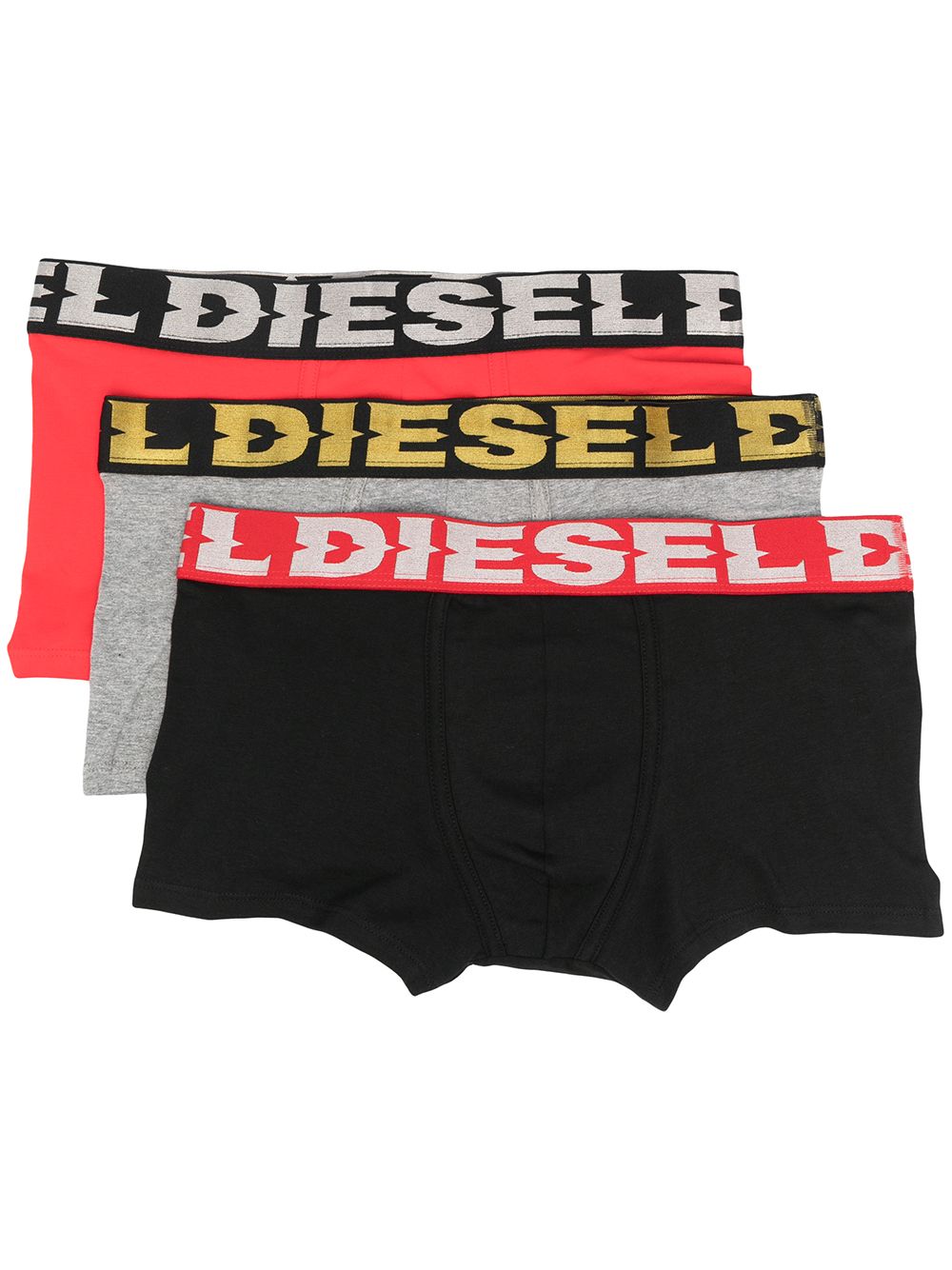 Diesel Umbx-damien Boxer Three-pack In Grey