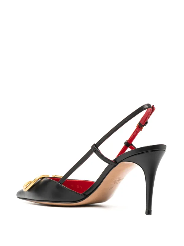 パンプス VALENTINO Powder VLOGO Pumps 3W2S0EN0 DSH P45 Vlogo Signature Calfskin Slingback Pump 80 Mm / 3.15 In. for