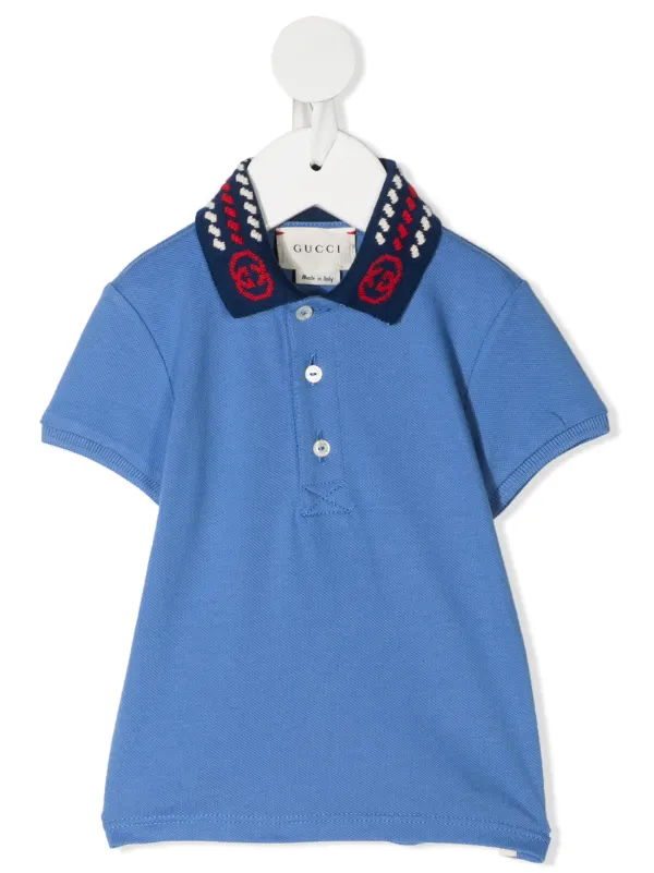Gucci Kids contrast collar polo shirt