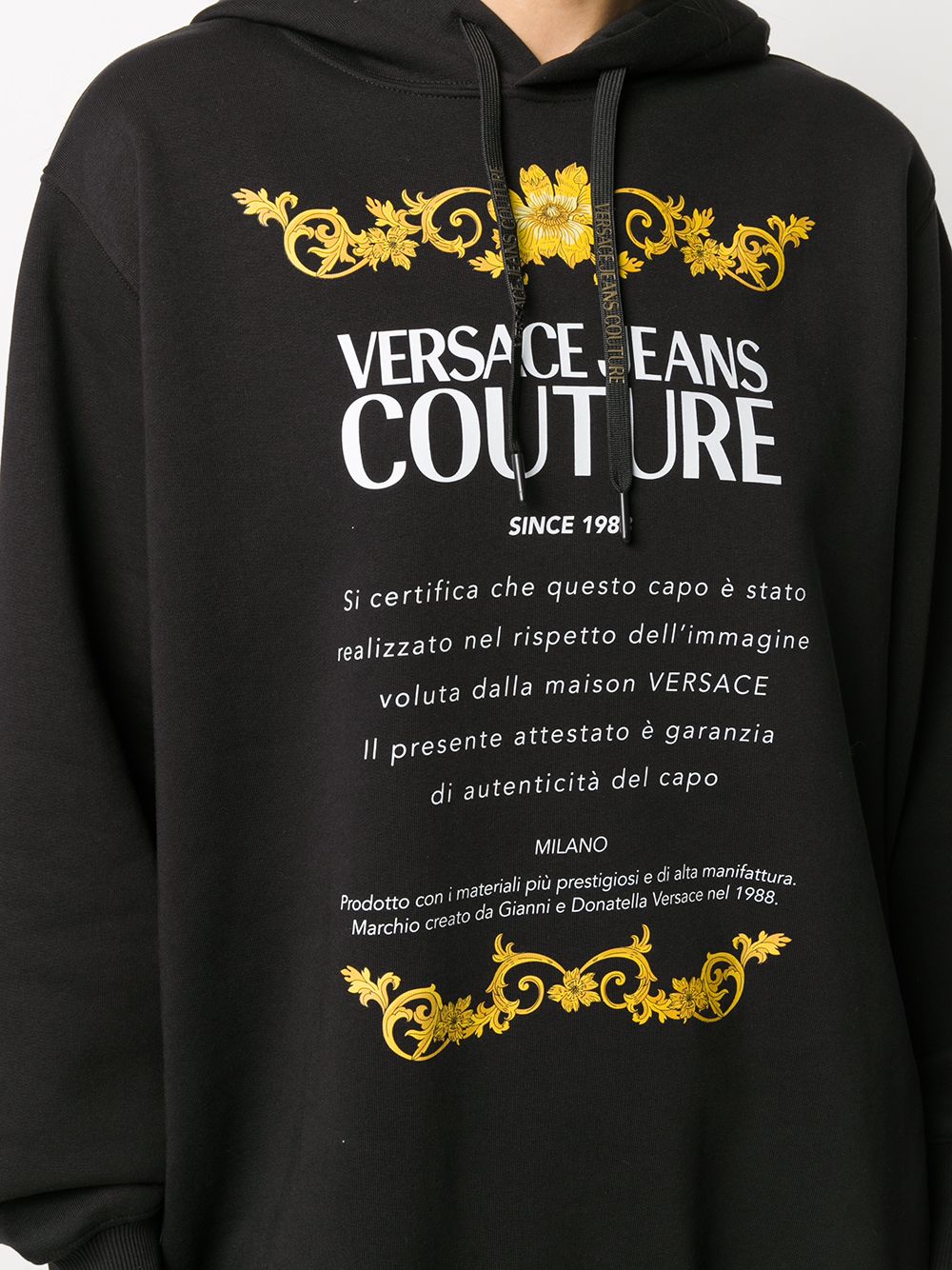 фото Versace jeans couture длинное худи с логотипом