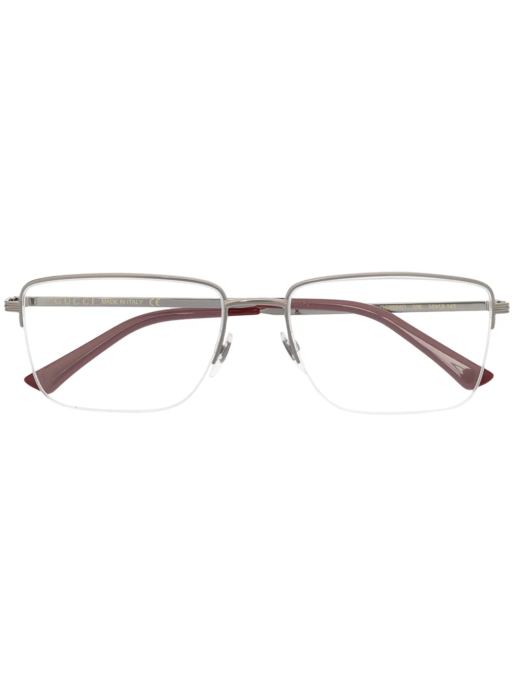 Gucci Eyewear очки в прямоугольной оправе с логотипом