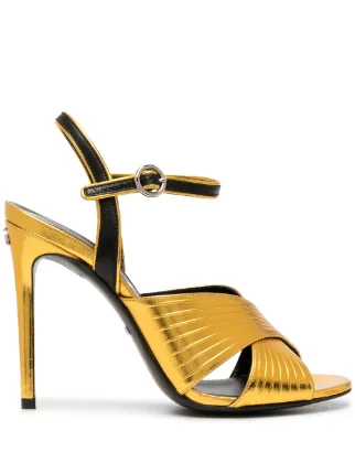 Gucci two-tone Metallic Leather Sandals | Gold | FARFETCH UK