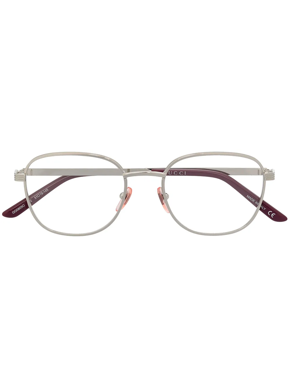 

Gucci Eyewear lentes con armazón redonda - Plateado