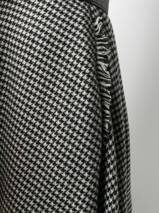 raw edge houndstooth wrap skirt展示图